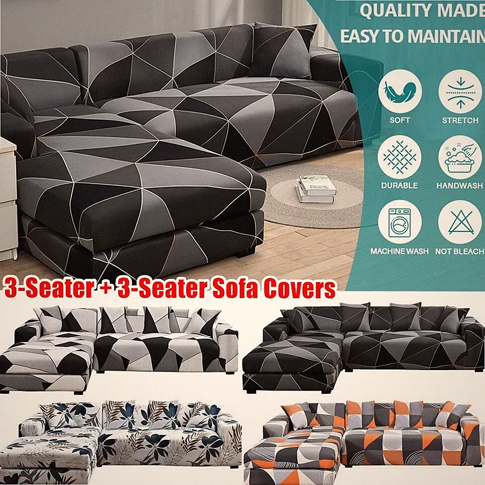 Sectional Couch Covers 2pcs 3 Seat Sofa Covers for L Shape Corner Sofa Couche