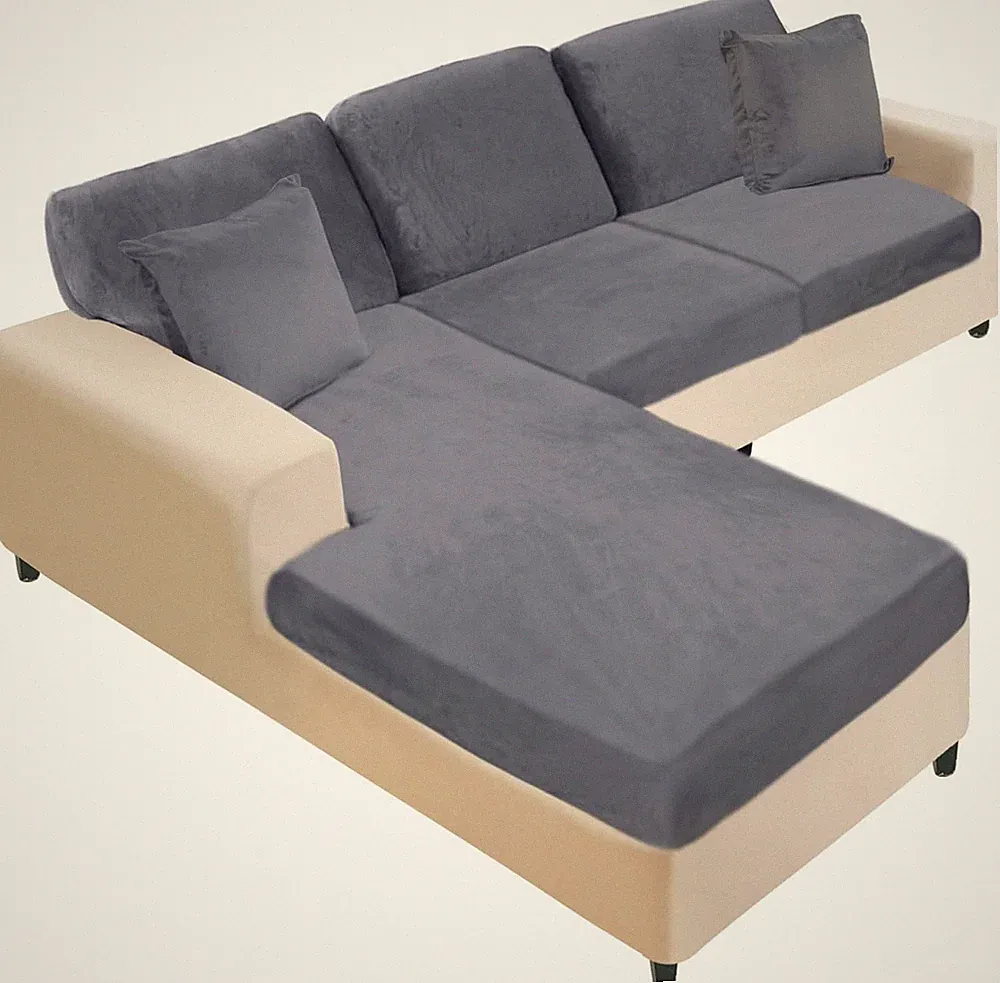 Sectional Couch Covers 6 PCs Velvet Couch Cushion Covers L Shape Slipcovers