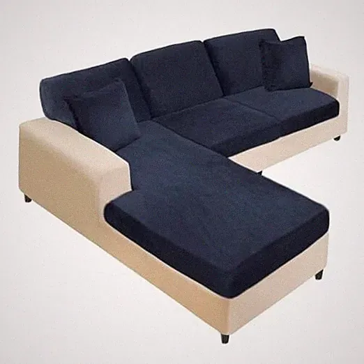 Sectional Couch Covers 6 Pieces Velvet Couch 2 Seater+1 Chaise+3 Back Navy