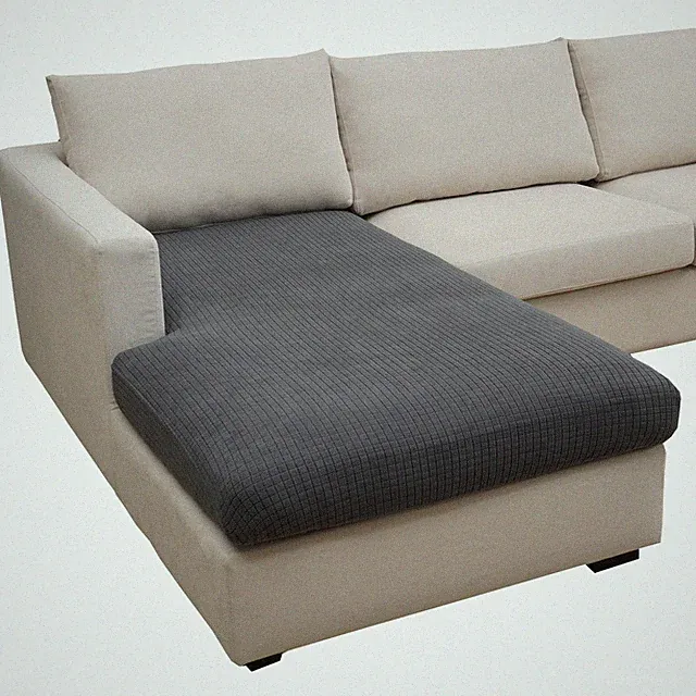 Sectional Couch Covers Chaise Cushion Cover for Sofa L Shape Chaise Lounge Ma...