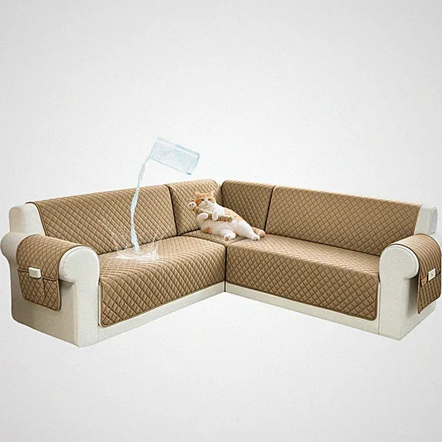 Sectional Couch Covers for Dogs 100% Waterproof Corner L Shaped Sofa Cover Pe...