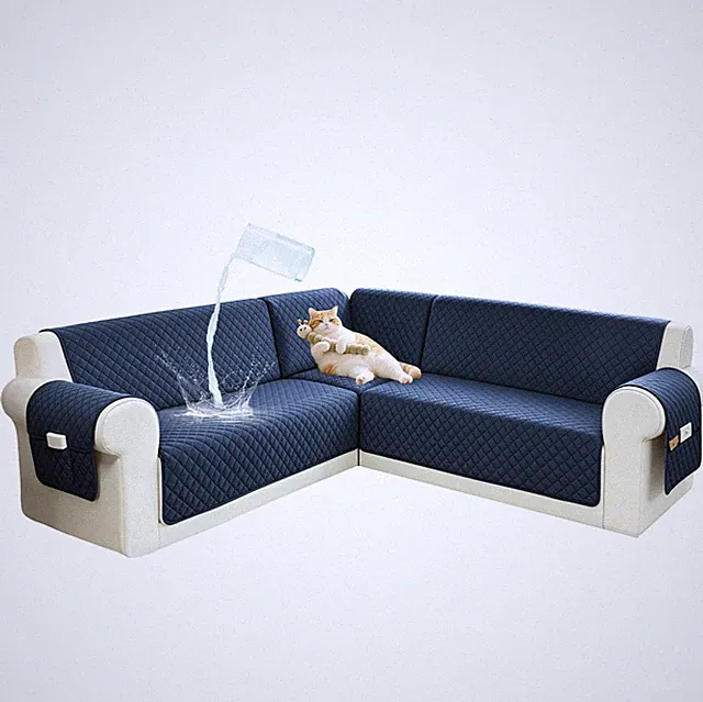 Sectional Couch Covers for Dogs 100% Waterproof Corner L Shaped Sofa Cover Pe...
