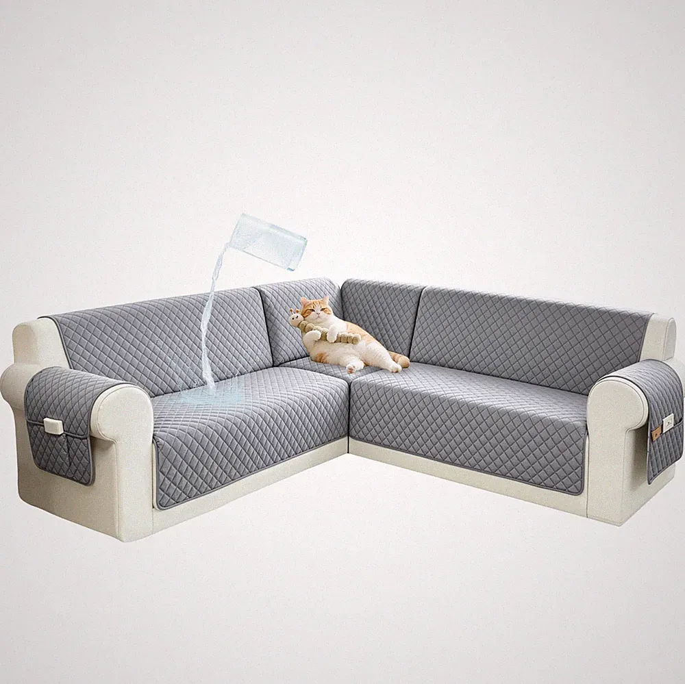 Sectional Couch Covers for Dogs 100% Waterproof Corner L Shaped Sofa Cover Pe...