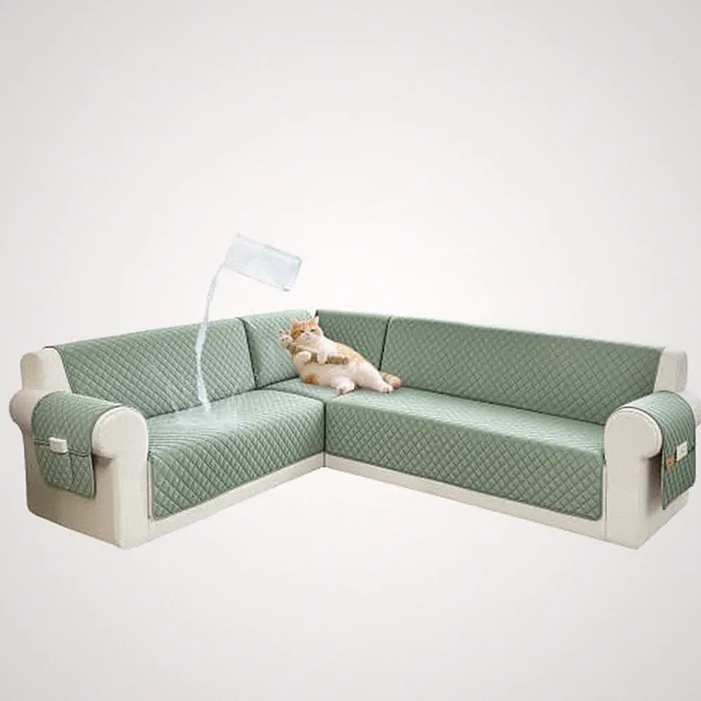 Sectional Couch Covers for Dogs 100% Waterproof XL Plus Light Green