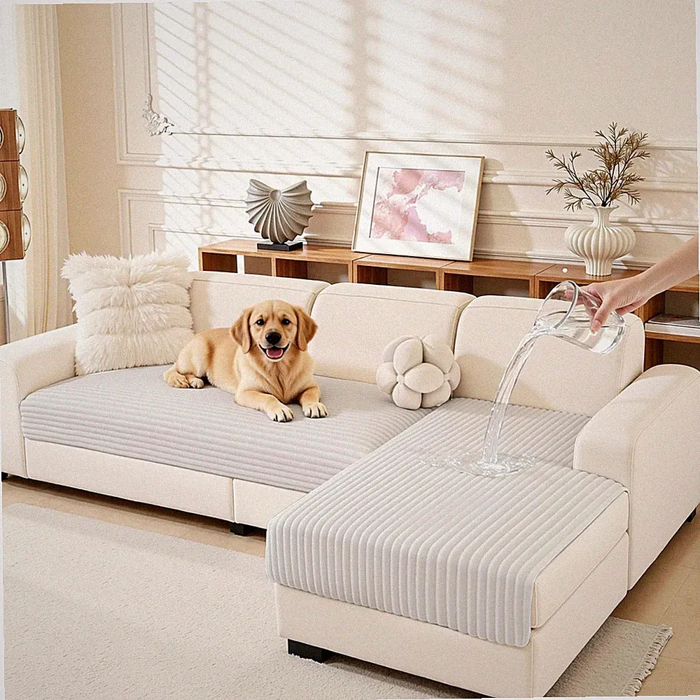 Sectional Couch Covers for Dogs, 2 Pieces Non Slip 100% Waterproof Sofa Cover