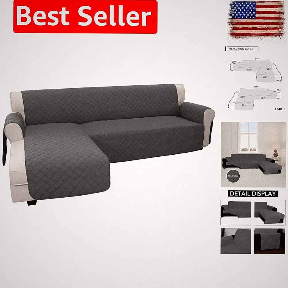 Sectional Couch Covers for Dogs L Shape Sofa Cover Reversible Sofa Slipcover...