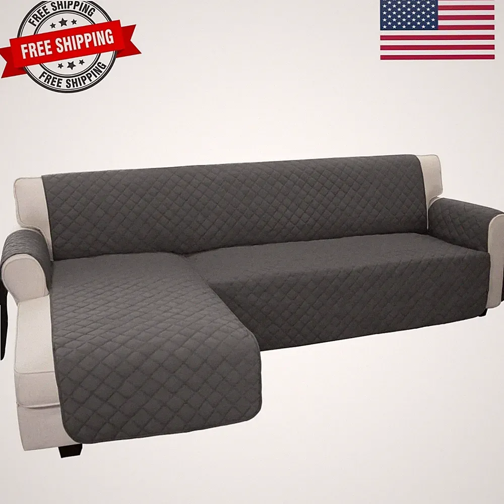 Sectional Couch Covers for Dogs L Shape Sofa Cover Reversible Sofa Slipcover...