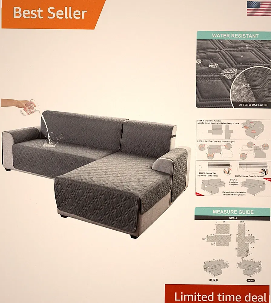 Sectional Couch Covers for Dogs L Shaped Sofa Covers Chaise Lounge Cover Reve...