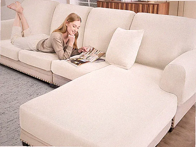 Sectional Couch Covers for Sofa Cushion L Shaped Couch Cover Washable Soft Co...