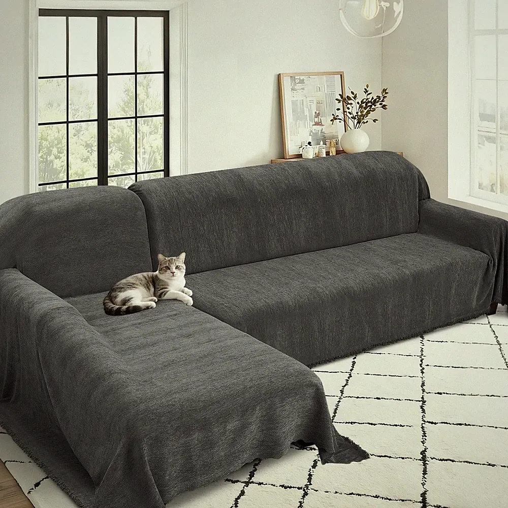 Sectional Couch Covers L Shape Sectional Sofa Cover for Dogs 2 Piece Thick Ch...