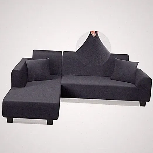 Sectional Couch Covers L Shape Sofa Covers Super Stretch 2pcs Sofa Dark Grey