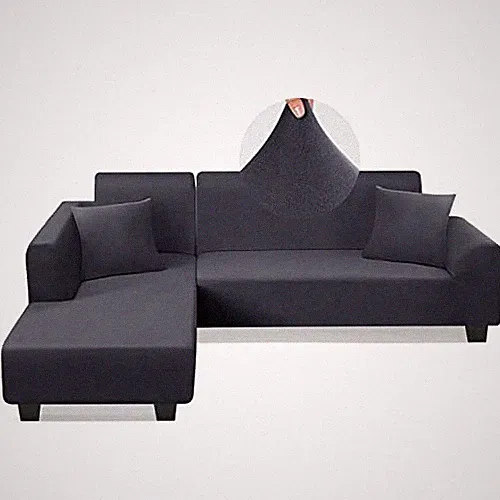 Sectional Couch Covers L Shape Sofa Covers Super Stretch 2pcs Sofa Dark Grey