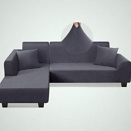 Sectional Couch Covers L Shape Stretch Sofa Slipcovers Grey