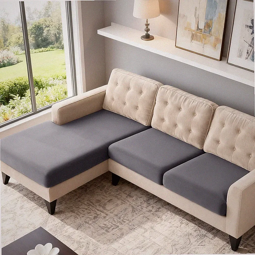 Sectional Couch Covers Stretch Couch Cushion Covers for Sectional Sofa Chaise...