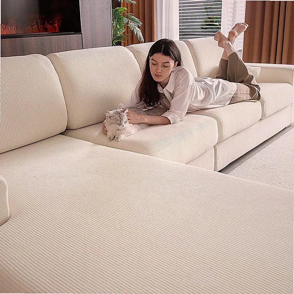 Sectional Couch Covers, Wear Resistant Stretch Sofa Covers Washable Soft Couch