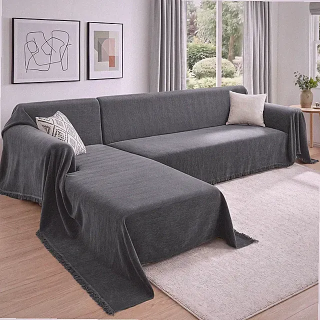 Sectional Couch Covers with Herringbone Pattern for L Shaped Sofa XL