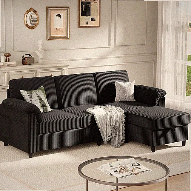 Sectional Couch for Living Room, 79In Sectional Sofa with Ottoman, L Shaped Couc