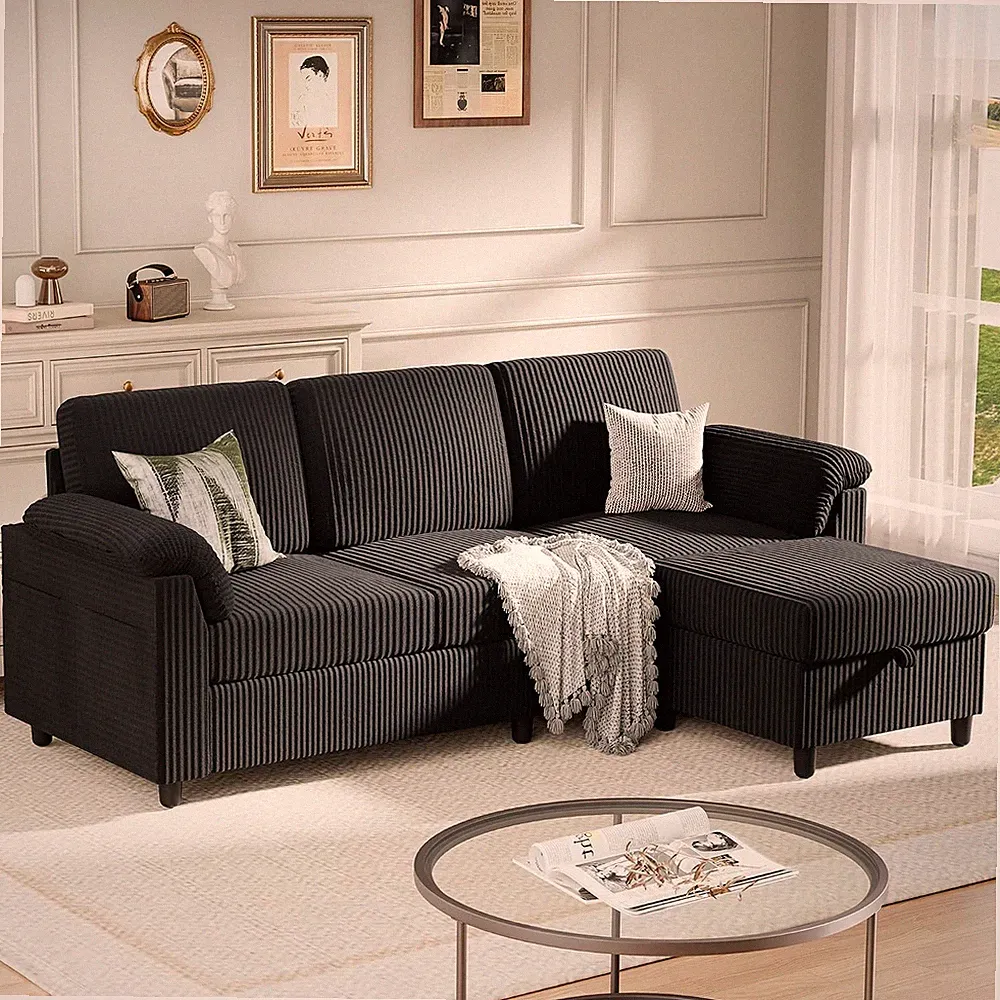 Sectional Couch for Living Room 79in Sectional Sofa with Ottoman L Shaped Couch