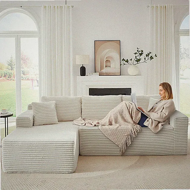 Sectional Couch Living Room Cloud Couch L Shape Chaise Memory Foam No Assembly