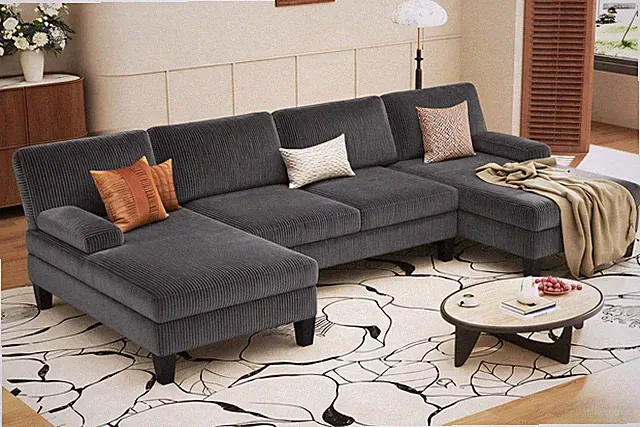 Sectional Couches for Living Room 108" U-Shaped Modular Sofa Convertible Couc...