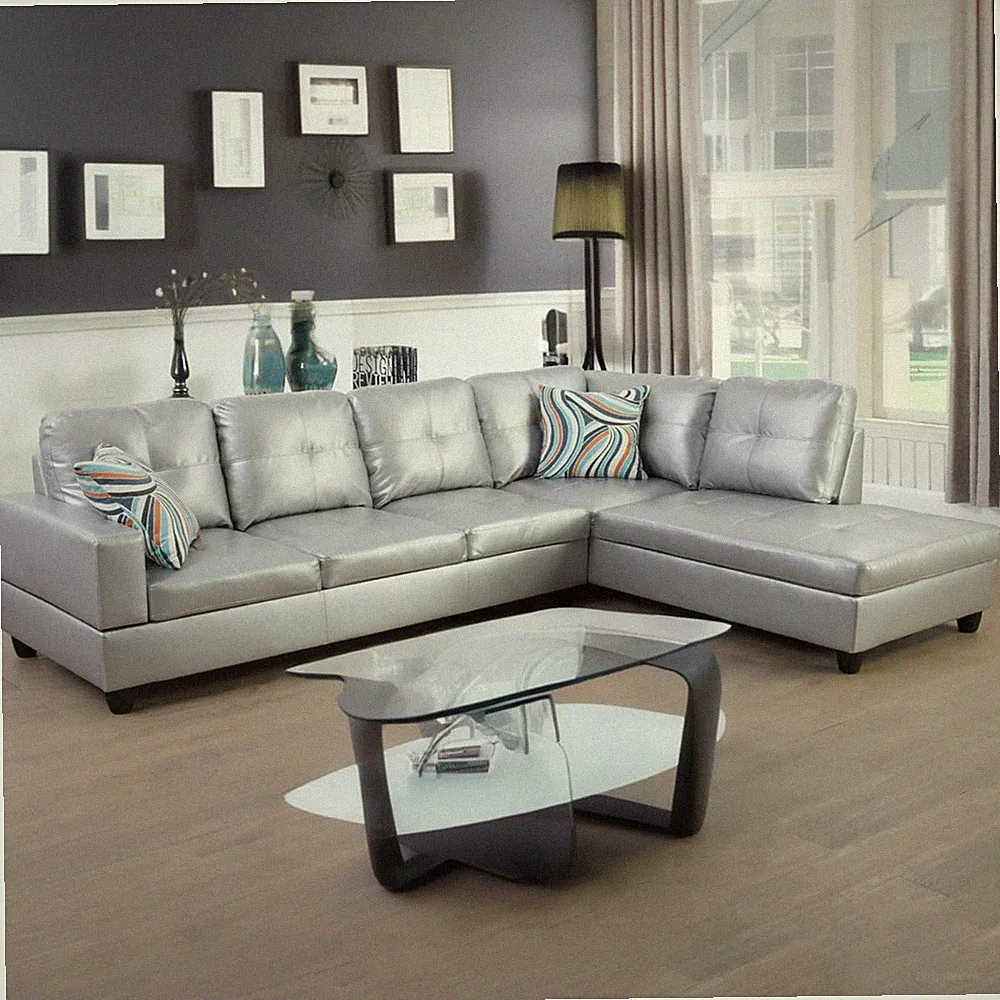 Sectional Couches for Living Room 2-Piece Modern Sectional Sofa with Right Chais