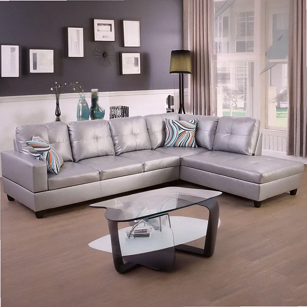 Sectional Couches for Living Room 2-Piece Modern Sectional Sofa with Right Chais