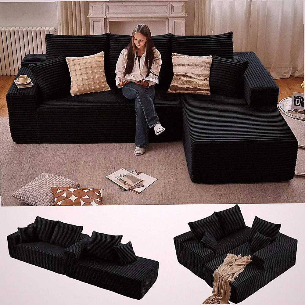 Sectional Couches for Living Room Cloud Couch Sofa W/ L-Shape Couch in a Box
