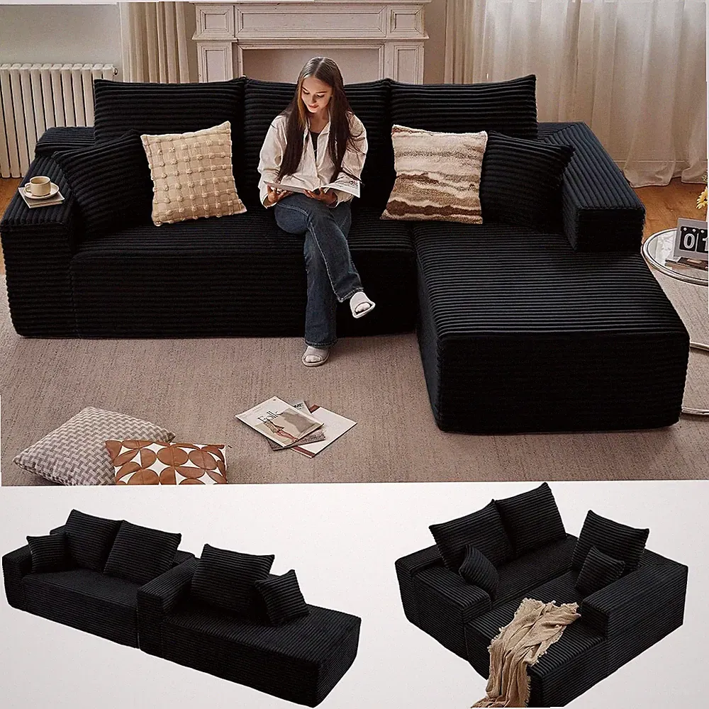 Sectional Couches for Living Room Cloud Couch Sofa with L-Shape Couch in a Box
