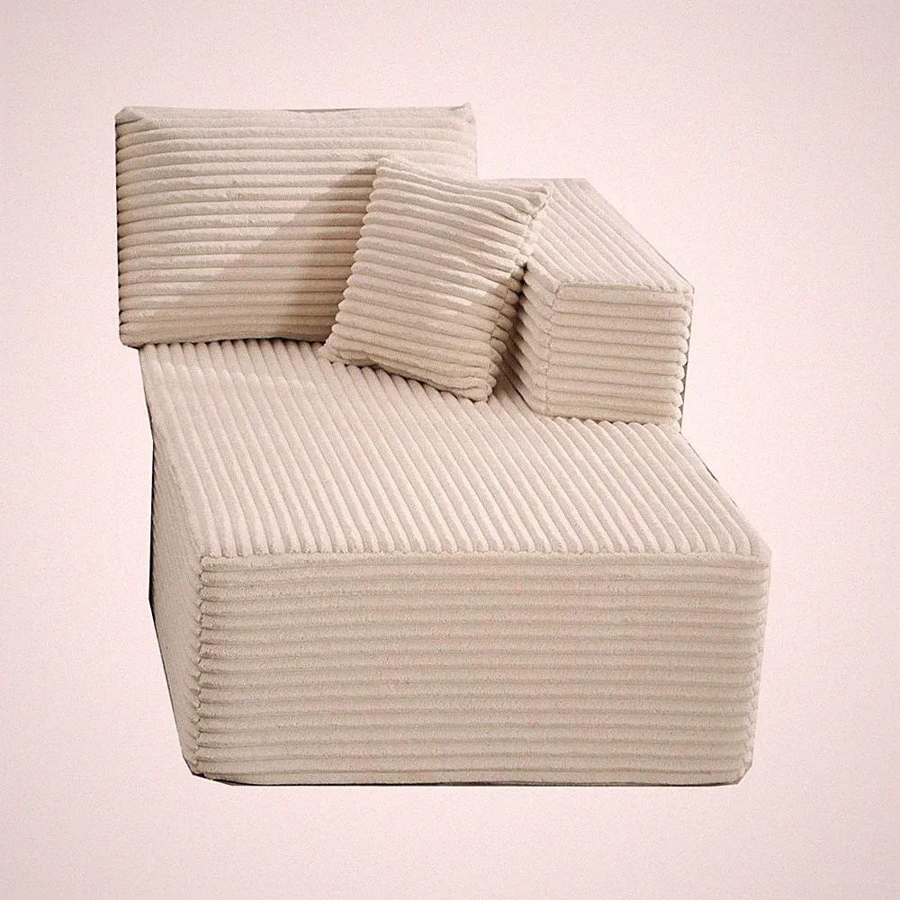 Sectional Couches for Living Room: Right Facing Chaise Longue (Beige)