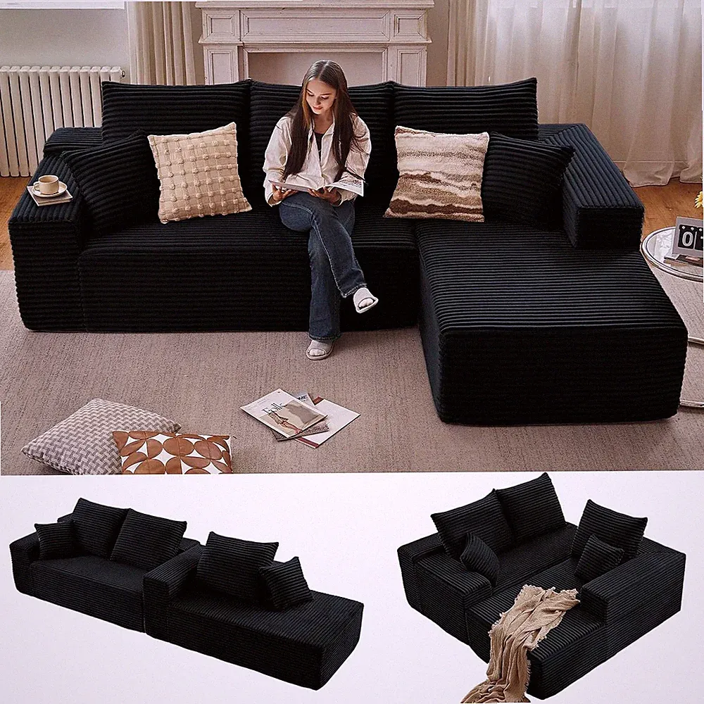 Sectional Couches Living Room Cloud Couch Sofa W/ L-Shape Couch in a Box