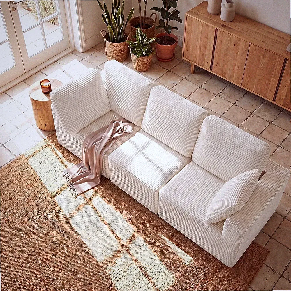 Sectional Couches Living Room Modern Boneless Couch W/ Deep Seat Large & Small