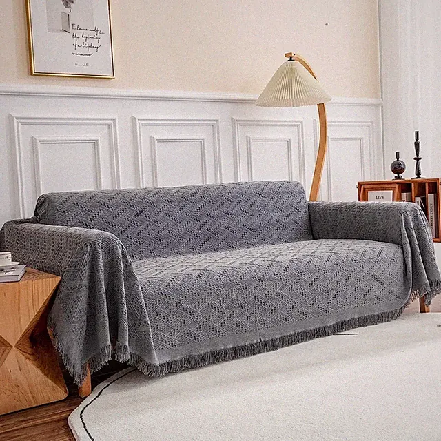 Sectional Covers for 3 Cushion Couch, Sofa Dogs, Geometrical Jacquard Fabric