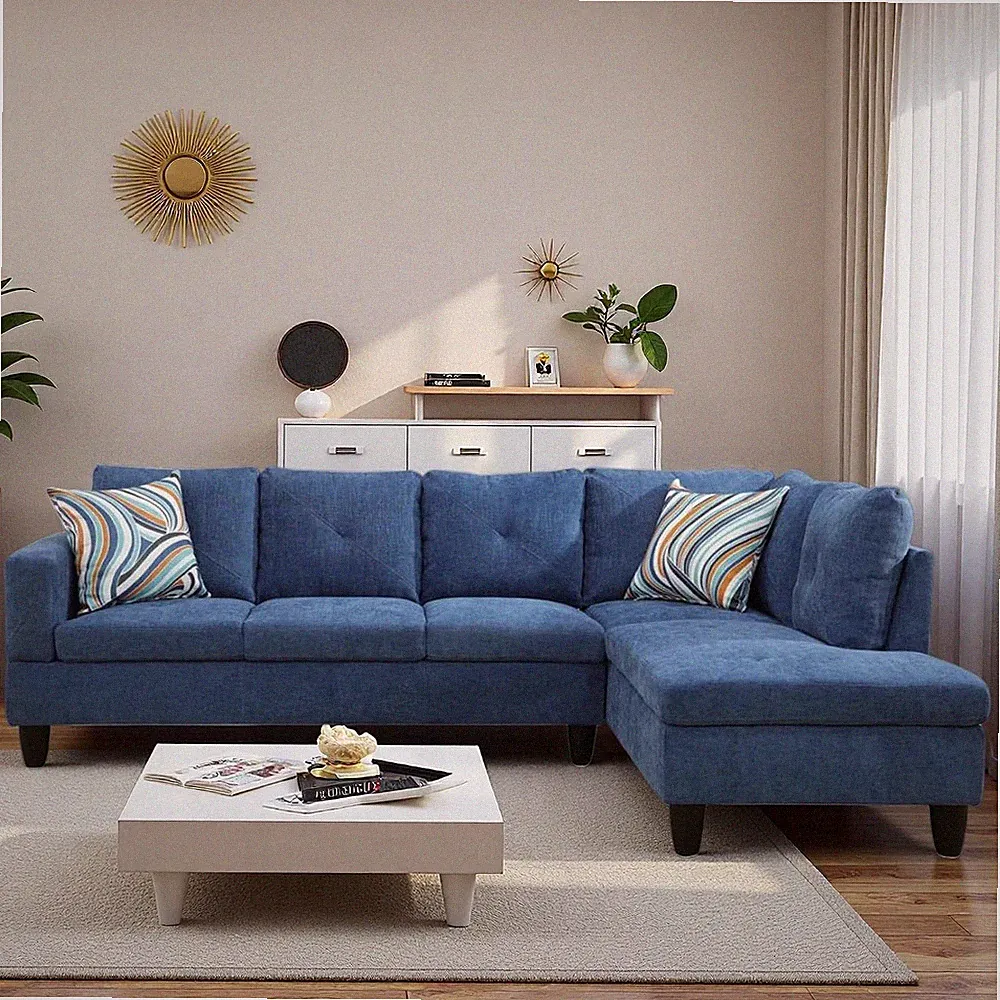 Sectional L-Shaped Couches for Living Room, Modular Convertible Sofa with Movabl