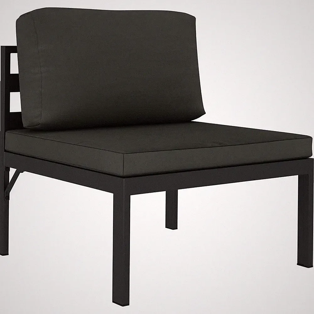 Sectional Middle Sofa with Cushions Aluminum Anthracite