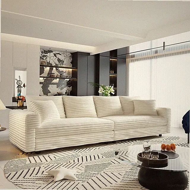 Sectional Modular Sofa Couch Convertible 4-Seater Sofa Lounge Solid Wood Frames