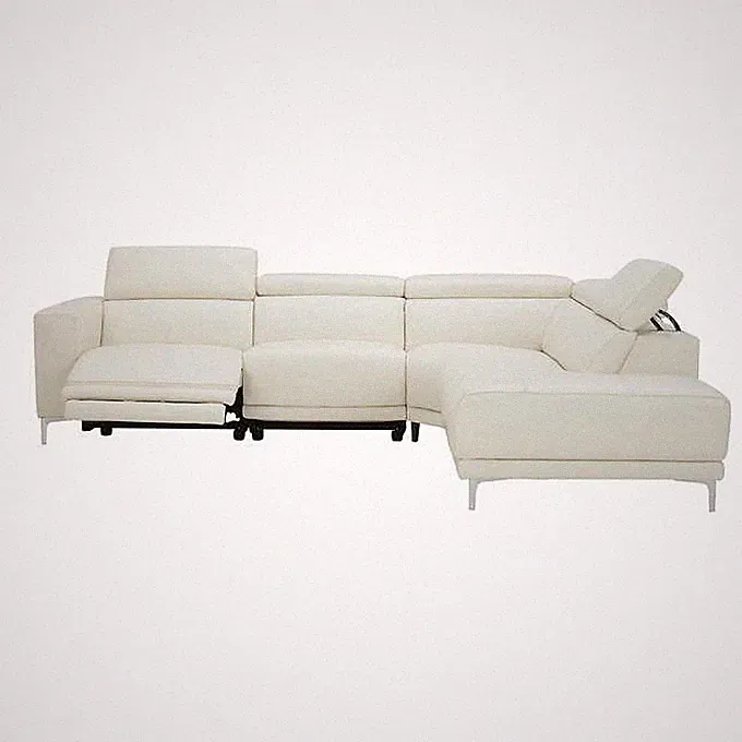 Sectional Power Reclining Sectional Sofa Grain Leather Ivory by Gilman Creek