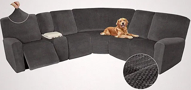 Sectional Recliner Couch Covers Velvet Washable Corner Sectional Sofa Cover for