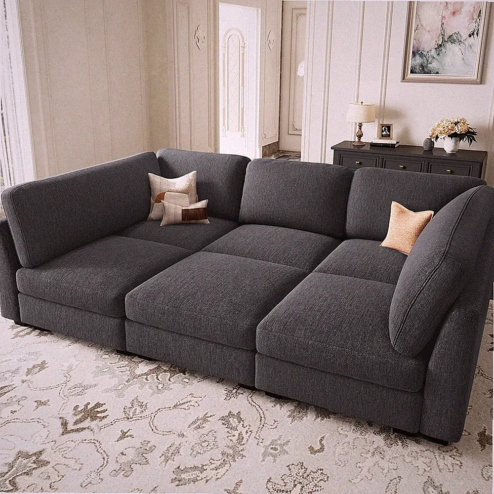 Sectional Sleeper Sofa Bed with Deep Seat Modular Sectional Cloud Sofa Couches f