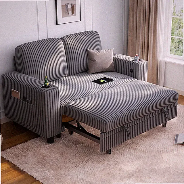 Sectional Sleeper Sofa Pull Out Couches for Living Room (Grey, Pull Out Couch...