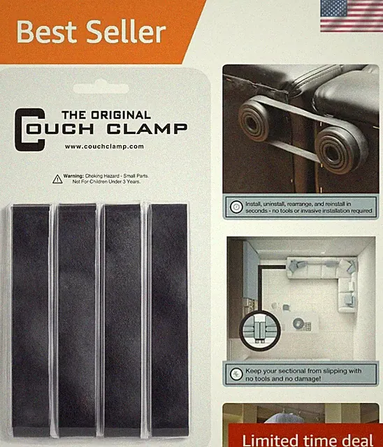 Sectional Sofa Connectors 4-Pack: Easy Install Straps for Stability & Style