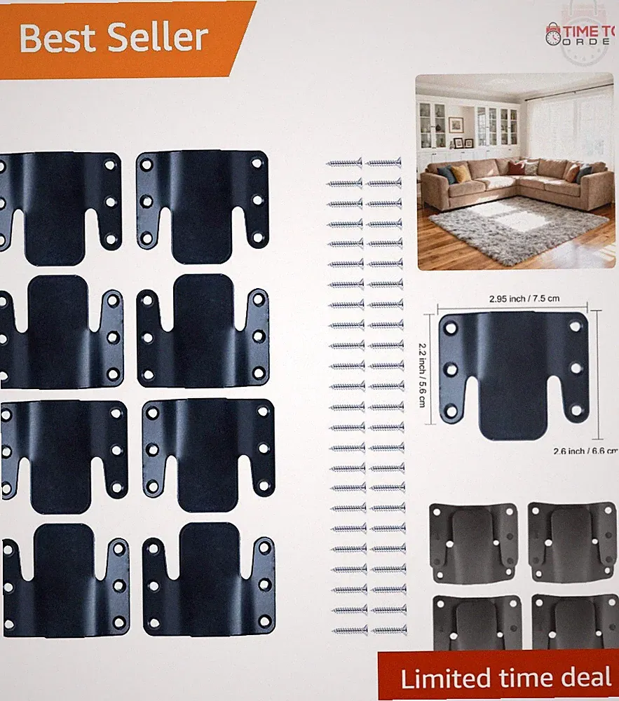 Sectional Sofa Connectors 8 Pcs Metal Hardware Interlocking for Modular Couch