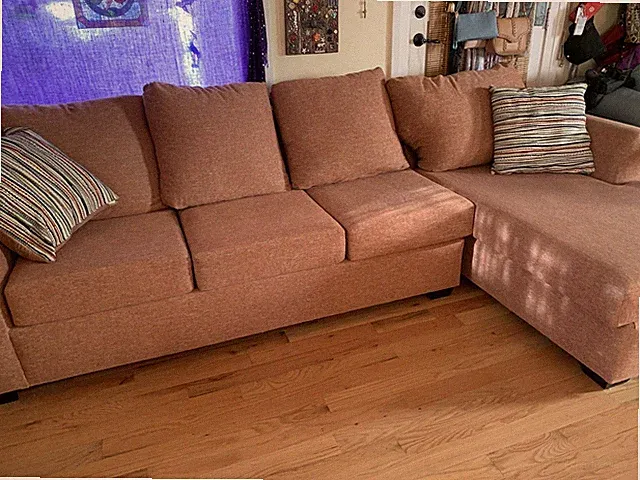 Sectional Sofa Couch 3 Seat L Chaise Peach Sand Rose Custom Made - Local Pick-Up