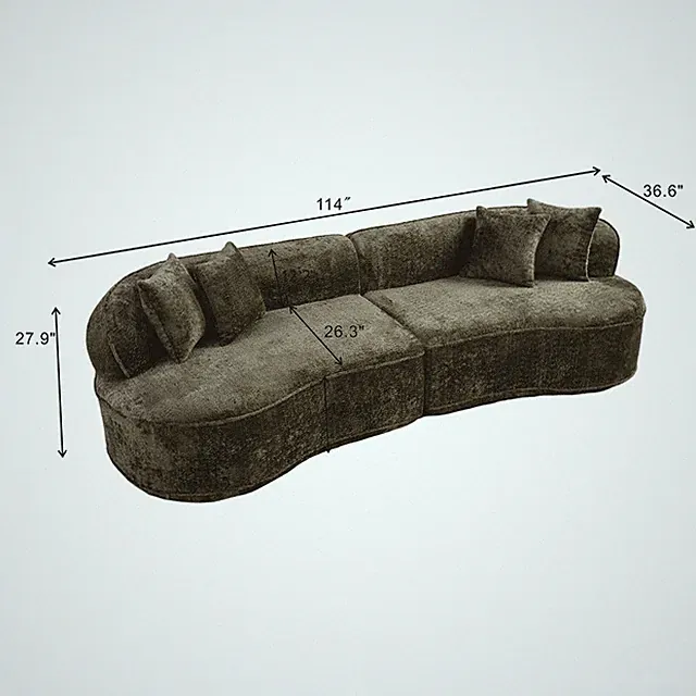 Sectional Sofa Couch 4-Seater Sofa, Boneless Sofa Floor Modular sofa-No Assembly