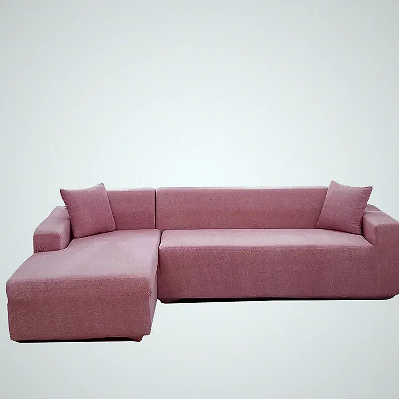 Sectional Sofa Cover for Living Room Stretch Pets Corner L Shape Seat Cover Pink