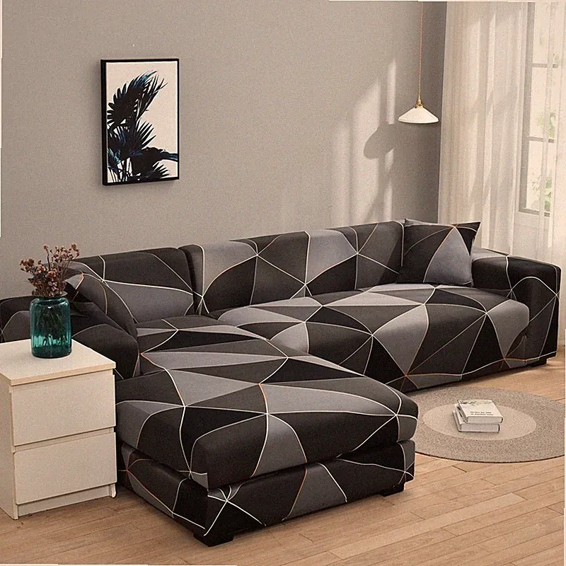 Sectional Sofa Cover Stretch Seperate Couch Cover 2pcs for L Shape Corner Sofa