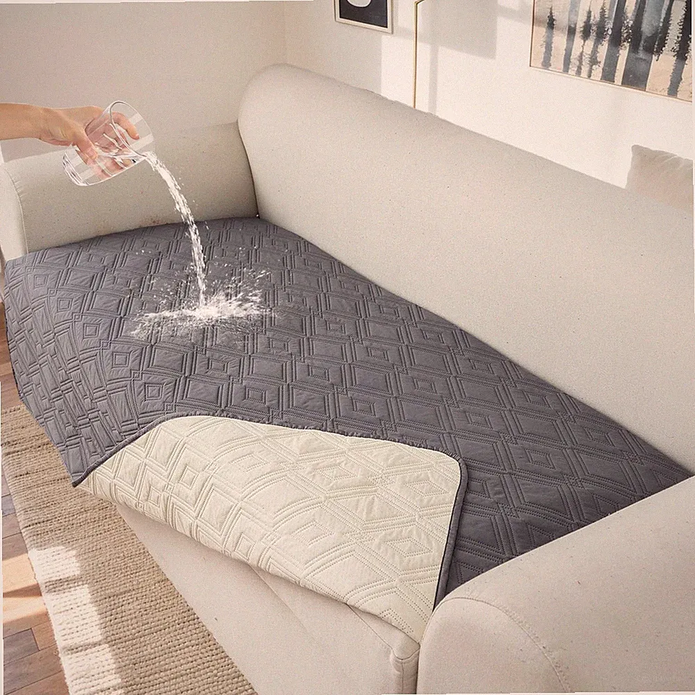 Sectional Sofa Cover, Waterproof L Shape, Pet Proof, Washable, Dark Gray