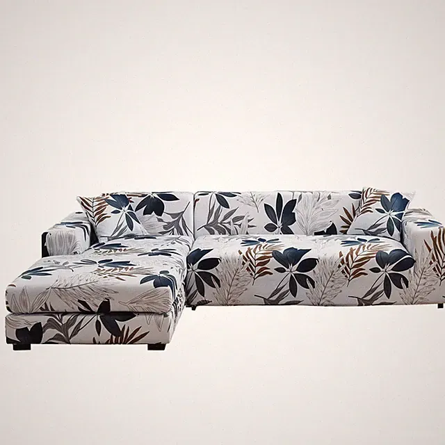 Sectional Sofa Covers L Shape Couch Slipcover 2pcs Stretch Elastic L-Type Cha...
