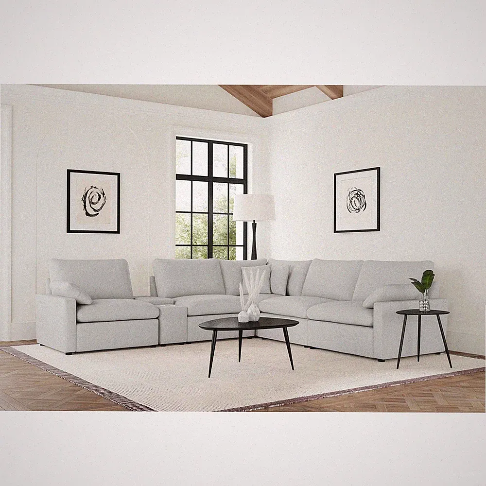 Sectional Sofa Hollander 6piece Modular Power Reclining Modern Style Home Decor