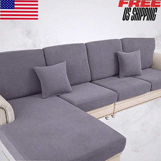 Sectional Sofa L Shape Couch Cushion Covers Stretch Seat Slipcovers 4PC