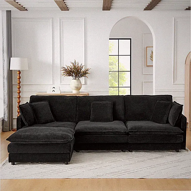 Sectional Sofa Modern Home Living Room L Shaped Couches with Ottoman Oversized